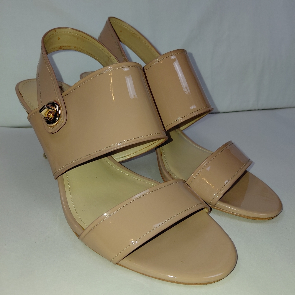 Coach Marla Patent Slingbacks Nude Gold Women's Size 8.5 - Picture 16 of 16
